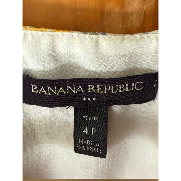 Banana Republic  Twist Knot Front V Neck Ruffle Floral Mini Dress SZ 4/P - Picture 7 of 11